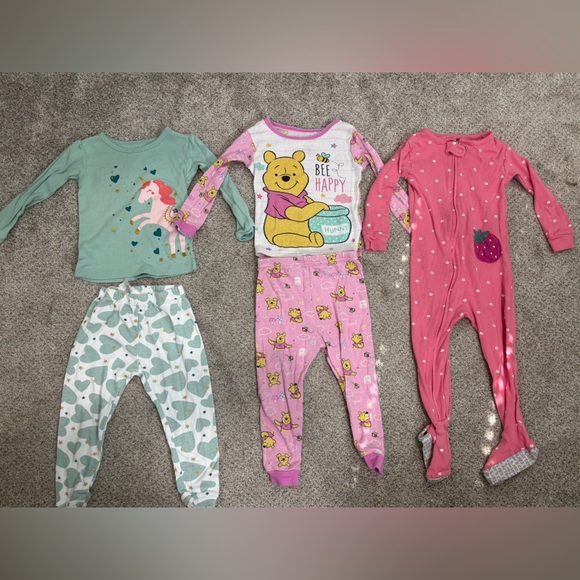 Carter's Other - Lot of 18 months baby girl pajama sets Winnie the Pooh carters Disney set of 3